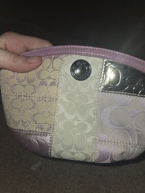 Coach Pink Patchwork Make-up Bag